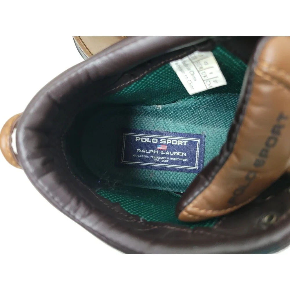 Polo‎ Sport Ralph Lauren Mens Brown Leather Duck  Boots  US 8.5